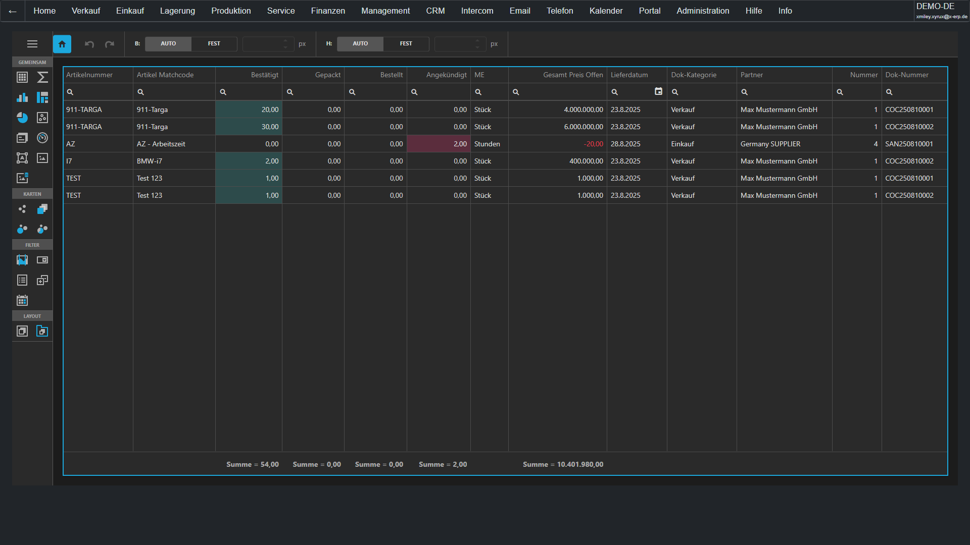 X-ERP Dashboarddesigner