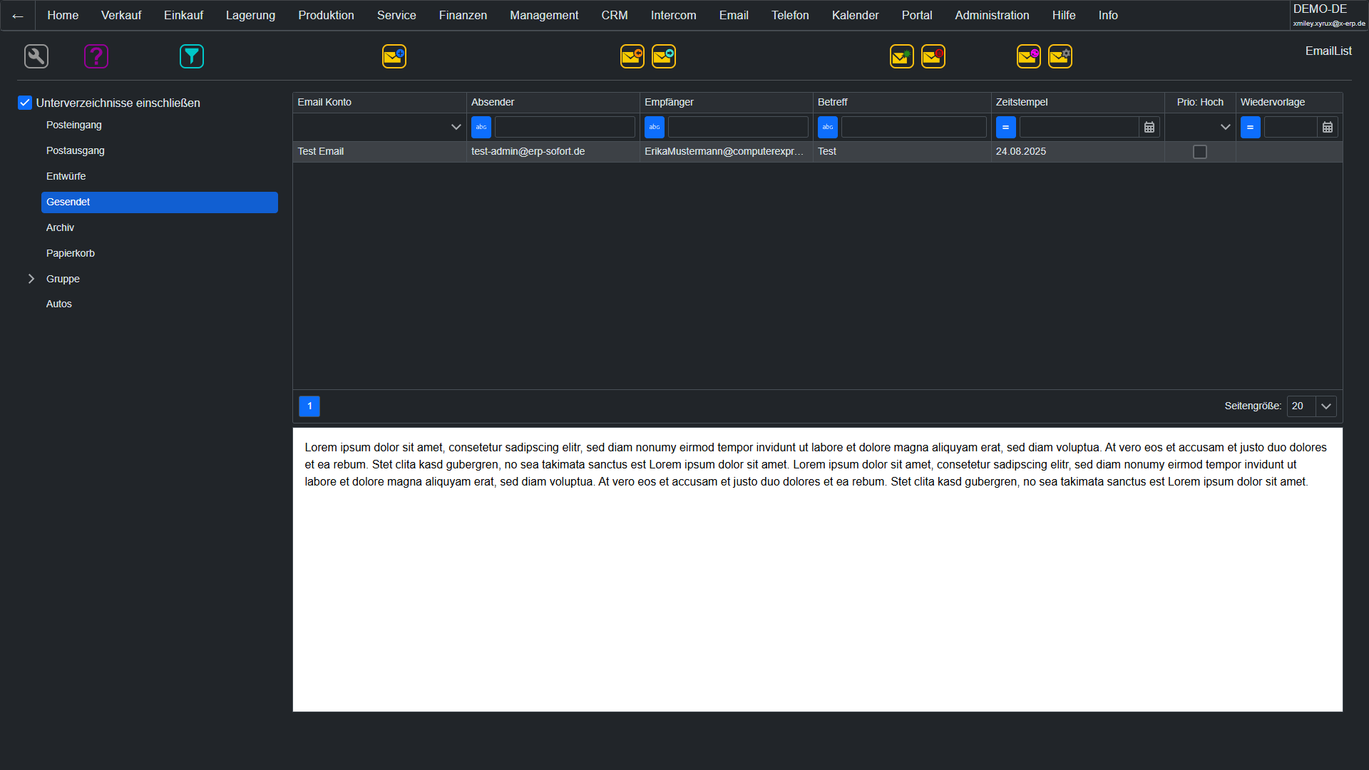 X-ERP E-Mail