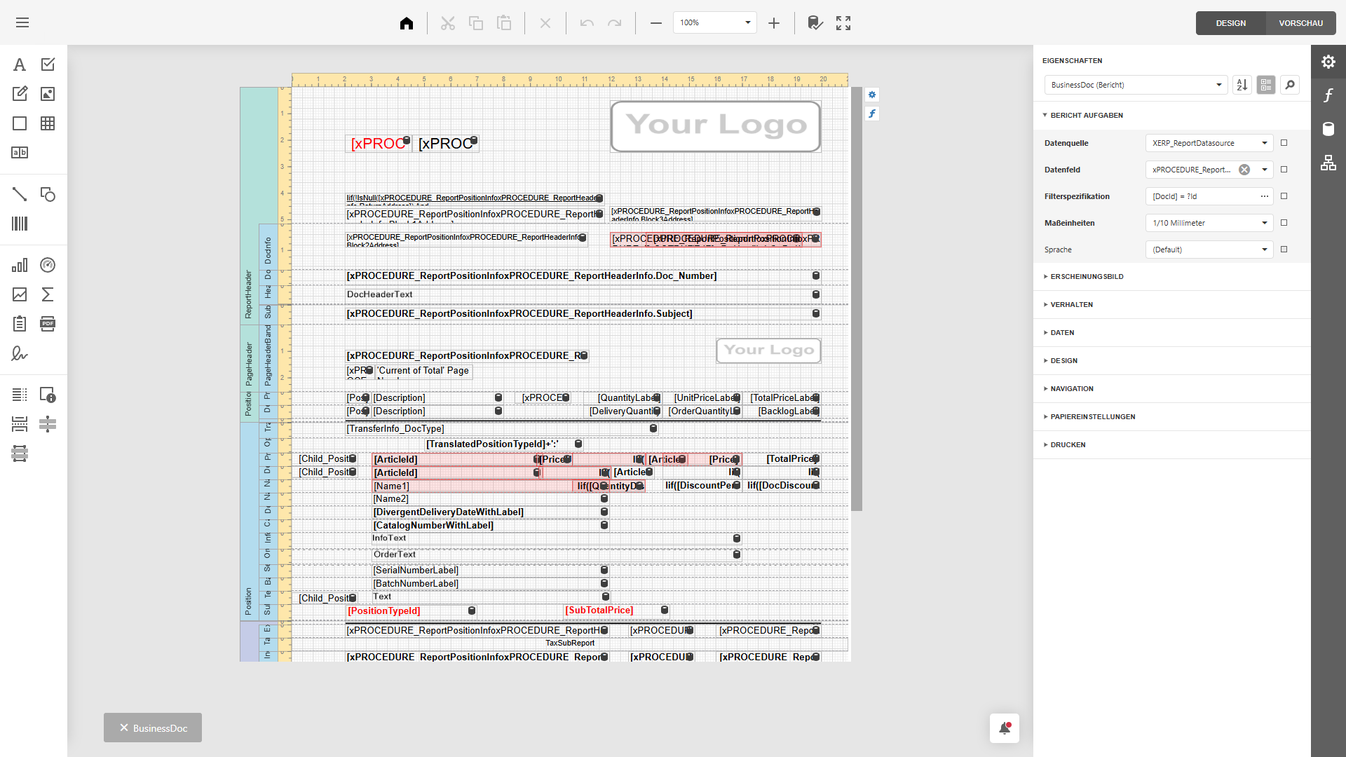 X-ERP Reportdesigner