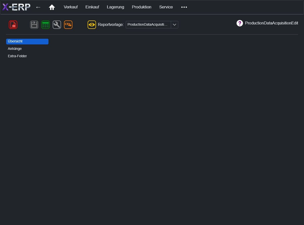Screenshot Rückmeldung in X-ERP