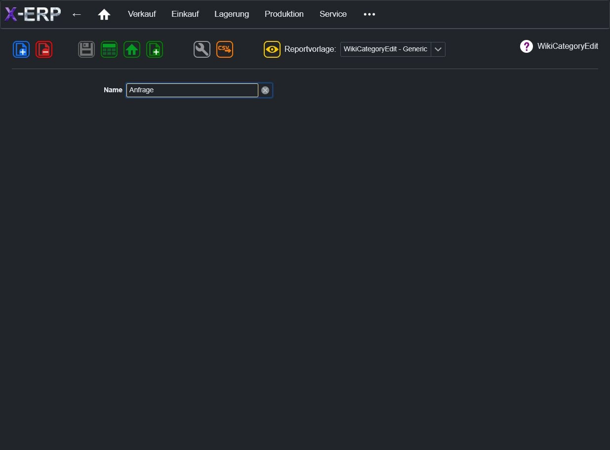 Screenshot Kategorie in X-ERP