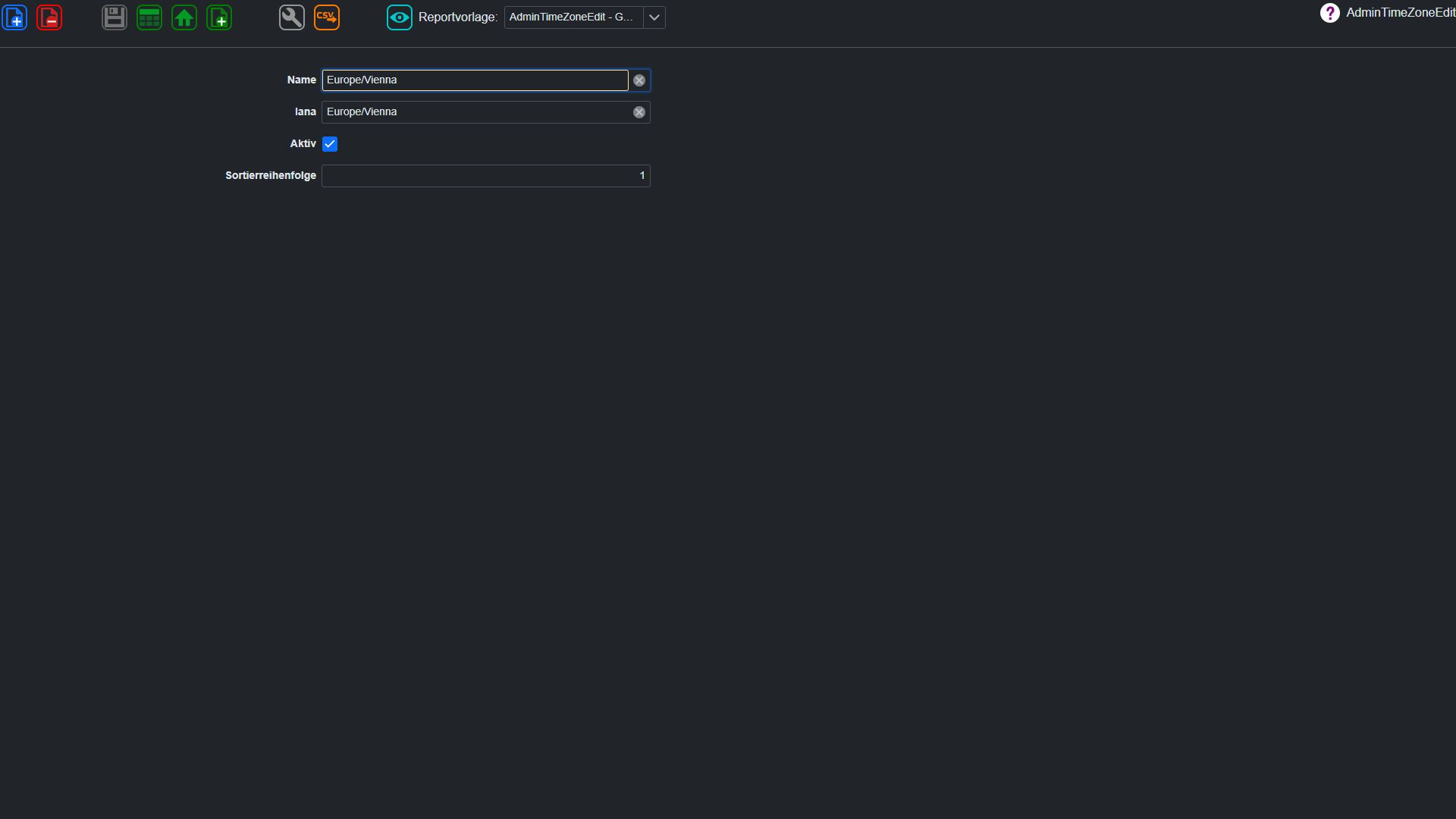 Admin Zeitzone