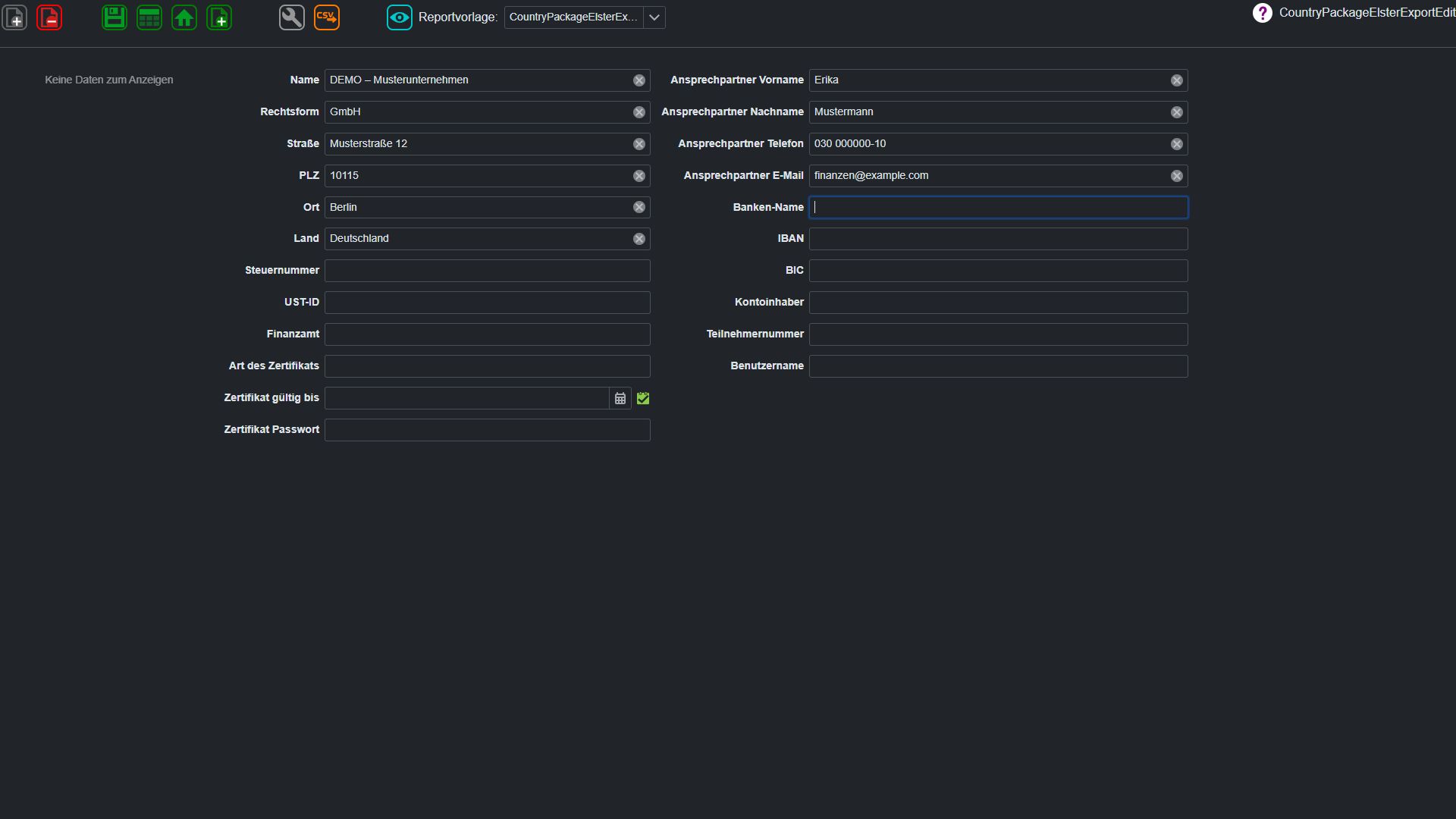 Land Package Elster Export