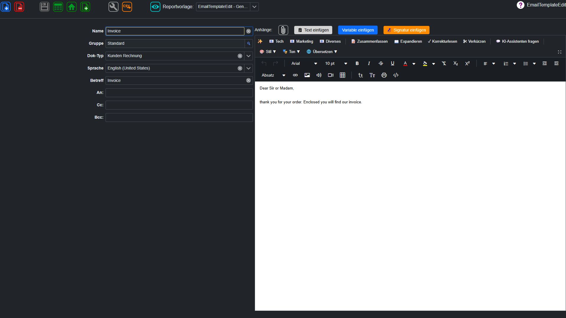 E-Mail-Vorlage