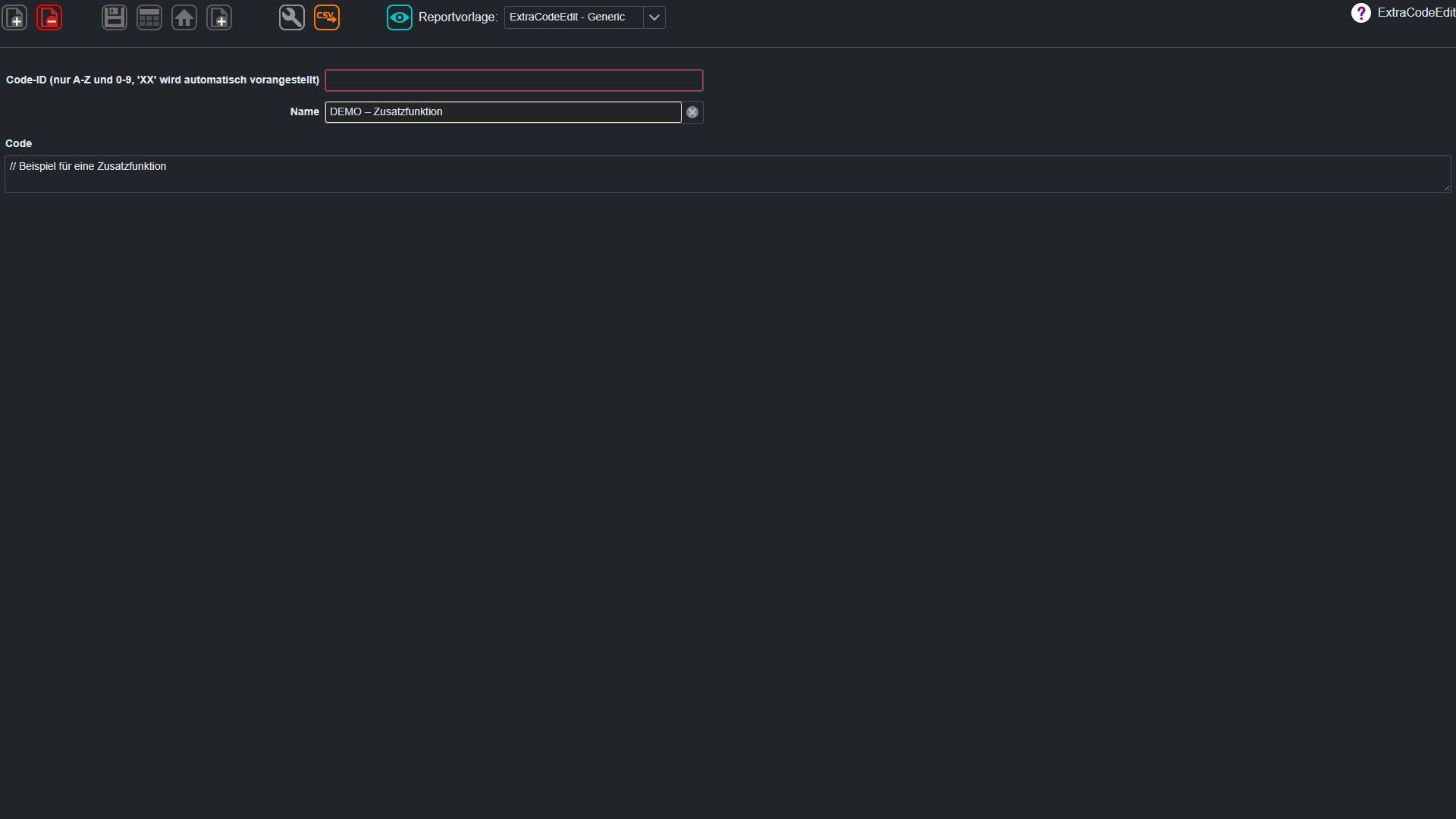 Extra-Code – Übersicht