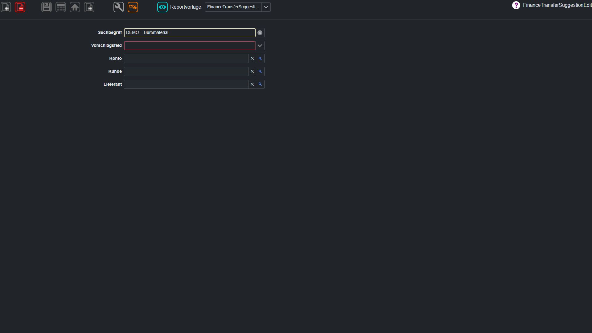 Finanztransfer Suggestion