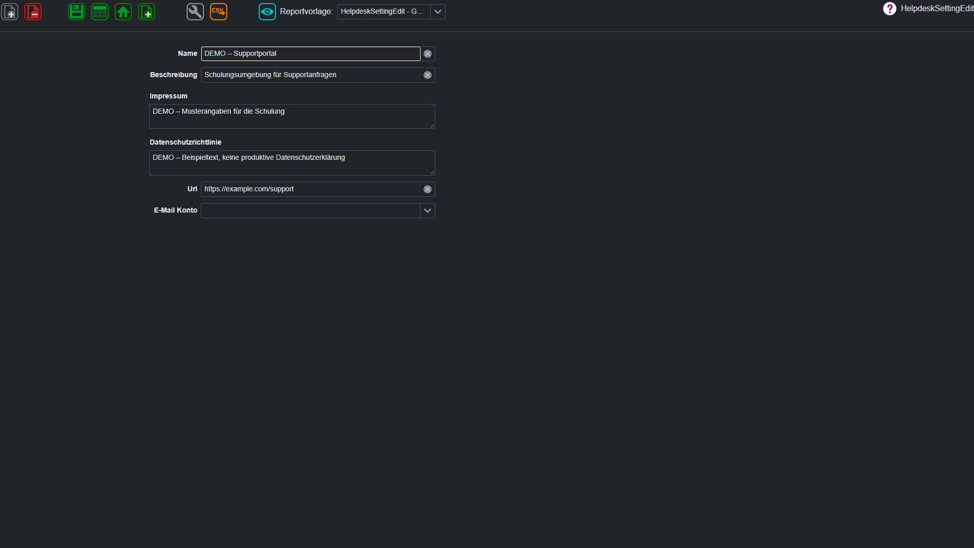 Helpdesk Setting
