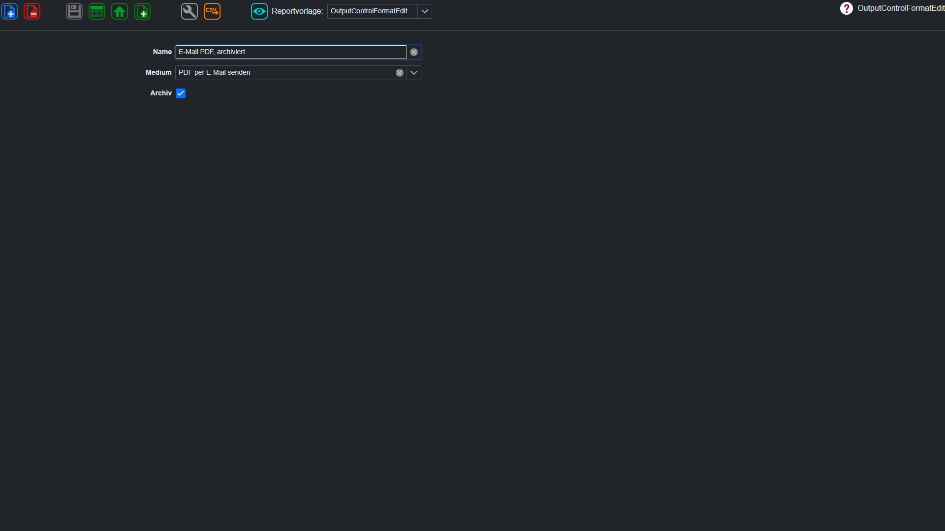 Ausgabe Control Format