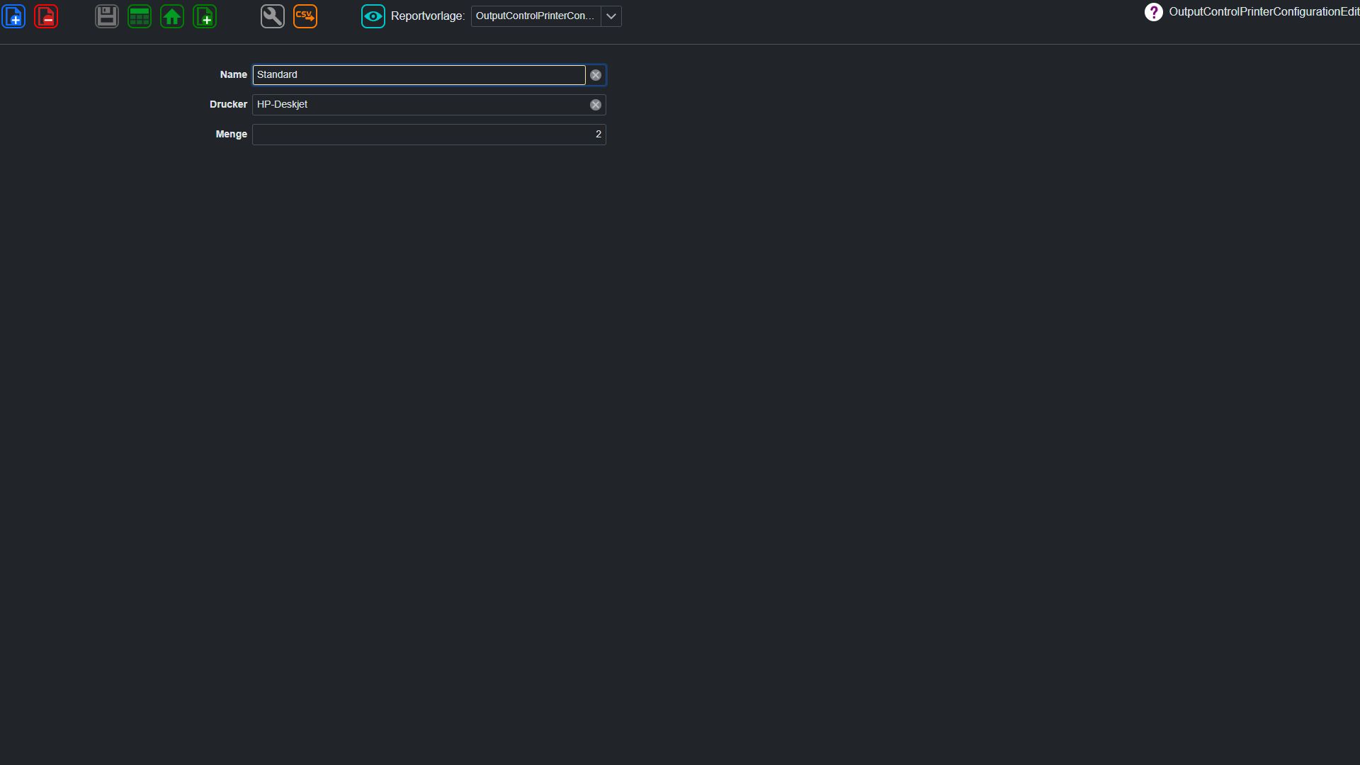 Ausgabe Control Drucker Konfiguration