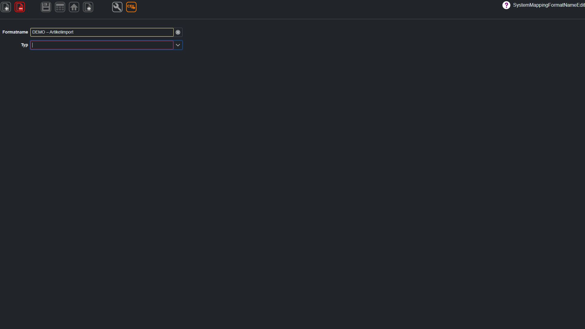 System-Mapping Formatname
