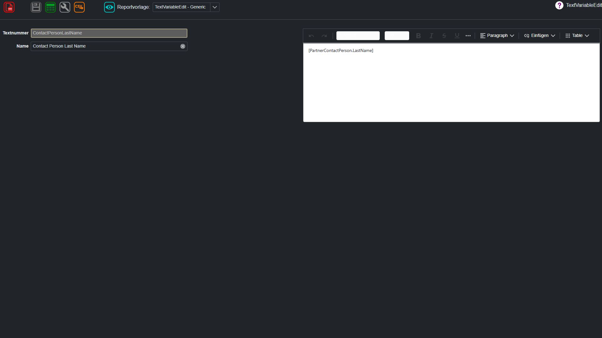 Text Variable – Übersicht